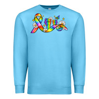 Ocean Blue pride ribbon Premium Sweatshirt - Zillion Design Studio