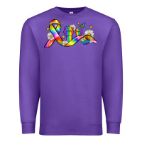 Purple pride ribbon Premium Sweatshirt - Zillion Design Studio