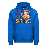 Cobalt i'm just here for the snacks baseball purple and g Urban Hoodie - Jasminsmagicworld