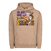 Pigment Burro i'm just here for the snacks baseball purple and g Urban Hoodie - Jasminsmagicworld
