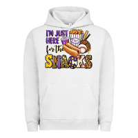 Pigment Lunar Rock i'm just here for the snacks baseball purple and g Urban Hoodie - Jasminsmagicworld