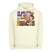Pigment Pistachio i'm just here for the snacks baseball purple and g Urban Hoodie - Jasminsmagicworld