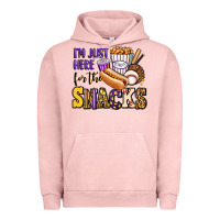Pigment Salmon i'm just here for the snacks baseball purple and g Urban Hoodie - Jasminsmagicworld