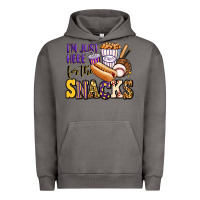 Pigment Tornado i'm just here for the snacks baseball purple and g Urban Hoodie - Jasminsmagicworld