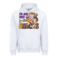 White i'm just here for the snacks baseball purple and g Urban Hoodie - Jasminsmagicworld