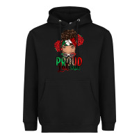 Black Proud Latina messy bun Heavyweight Hoodie - RanaPortraitStore