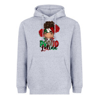 Heather Grey Proud Latina messy bun Heavyweight Hoodie - RanaPortraitStore