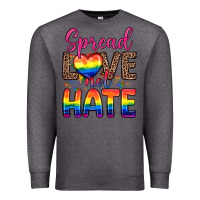 Charcoal Heather spread love not hate Premium Sweatshirt - Zillion Design Studio