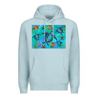 Blue Mist Turtle Seashells Starfish Premium Hoodie - Artiststas