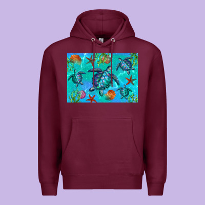 Turtle Seashells Starfish Premium Hoodie Designed By Artiststas