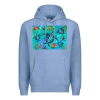 Colony Blue Turtle Seashells Starfish Premium Hoodie - Artiststas