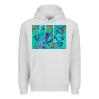 Dove Grey Turtle Seashells Starfish Premium Hoodie - Artiststas