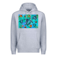 Heather Grey Turtle Seashells Starfish Premium Hoodie - Artiststas