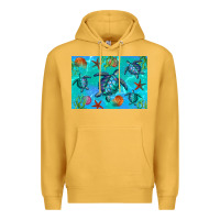 Mustard Turtle Seashells Starfish Premium Hoodie - Artiststas