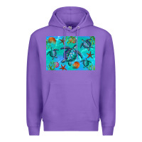 Purple Turtle Seashells Starfish Premium Hoodie - Artiststas
