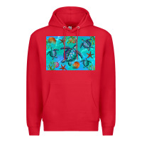 Red Turtle Seashells Starfish Premium Hoodie - Artiststas