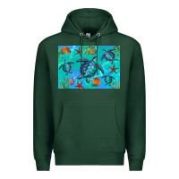 Sports Green Turtle Seashells Starfish Premium Hoodie - Artiststas