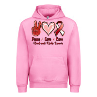 Fuchsia Pink peace love cure head and neck cancer Urban Hoodie - Jasminsmagicworld