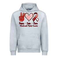 Heather Grey peace love cure head and neck cancer Urban Hoodie - Jasminsmagicworld