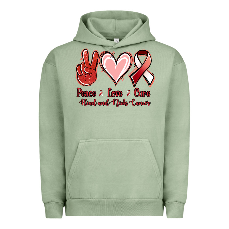 Peace Love Cure Head And Neck Cancer Urban Hoodie by Jasminsmagicworld | Teevron