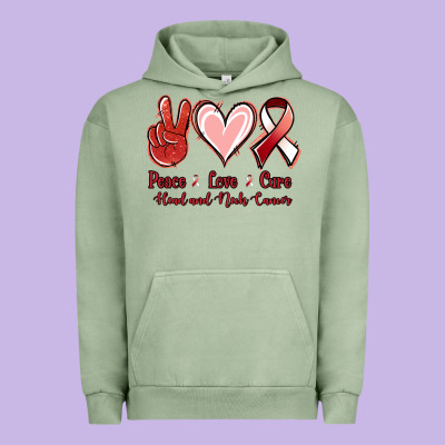 Peace Love Cure Head And Neck Cancer Urban Hoodie Designed By Jasminsmagicworld