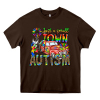 Chocolate Brown Just a Girl Small Town Autism Heavy Core Tee - CowhideDigitalArt
