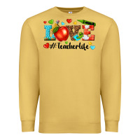 Antique Gold love teacher life Premium Sweatshirt - texasbilliewilder