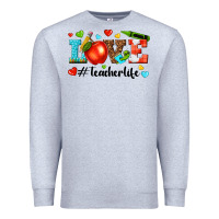 Heather Grey love teacher life Premium Sweatshirt - texasbilliewilder