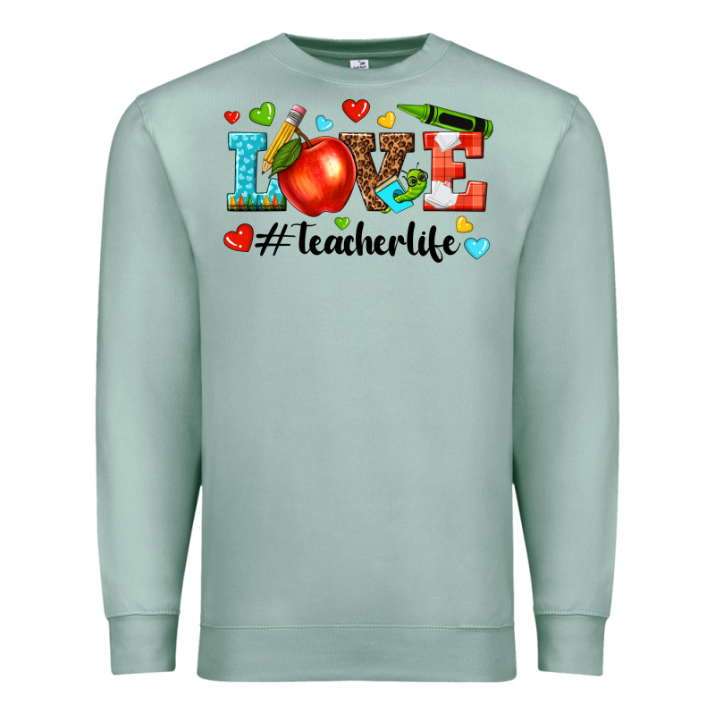 Love Teacher Life Premium Sweatshirt by texasbilliewilder | Teevron