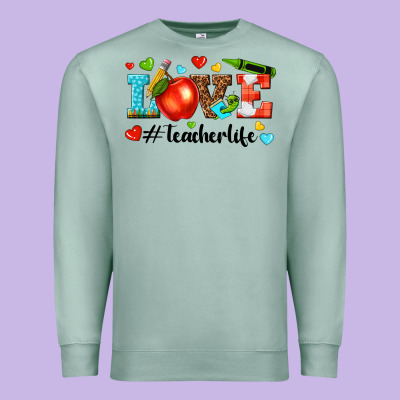 Love Teacher Life Premium Sweatshirt Designed By Texasbilliewilder