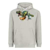Moon Dust T-Rex dinosaur holding a taco Heavyweight Hoodie - RanaPortraitStore