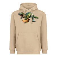 Mushroom T-Rex dinosaur holding a taco Heavyweight Hoodie - RanaPortraitStore