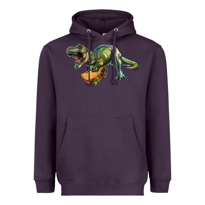 T-rex Dinosaur Holding A Taco Heavyweight Hoodie by RanaPortraitStore | Teevron
