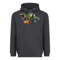Smoke T-Rex dinosaur holding a taco Heavyweight Hoodie - RanaPortraitStore
