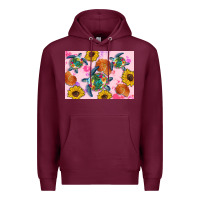 Burgundy Sunflowers Turtle Premium Hoodie - Artiststas