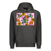 Charcoal Heather Sunflowers Turtle Premium Hoodie - Artiststas