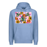Colony Blue Sunflowers Turtle Premium Hoodie - Artiststas