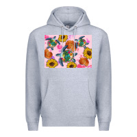 Heather Grey Sunflowers Turtle Premium Hoodie - Artiststas