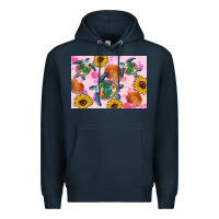 Navy Sunflowers Turtle Premium Hoodie - Artiststas