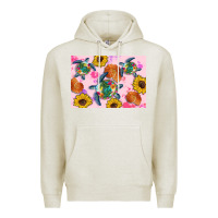 Oatmeal Heather Sunflowers Turtle Premium Hoodie - Artiststas