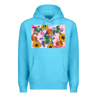 Ocean Blue Sunflowers Turtle Premium Hoodie - Artiststas