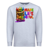 Heather Grey make life colorful Premium Sweatshirt - texasbilliewilder