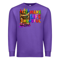 Purple make life colorful Premium Sweatshirt - texasbilliewilder