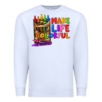 White make life colorful Premium Sweatshirt - texasbilliewilder