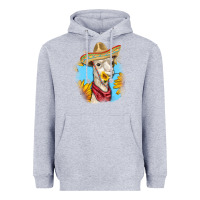 Heather Grey Sombrero Llama Heavyweight Hoodie - RanaPortraitStore