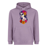 Lavender sugar skull girl Heavyweight Hoodie - RanaPortraitStore
