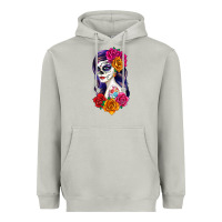 Moon Dust sugar skull girl Heavyweight Hoodie - RanaPortraitStore