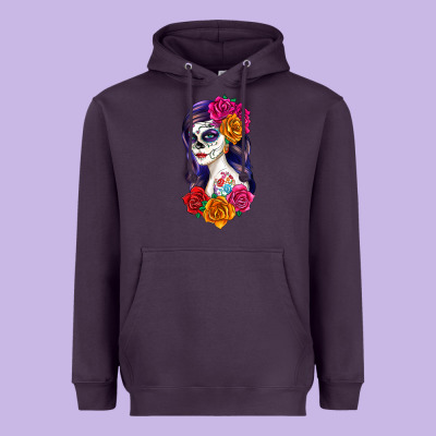 Heavyweight Hoodie sugar skull girl