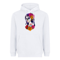 White sugar skull girl Heavyweight Hoodie - RanaPortraitStore