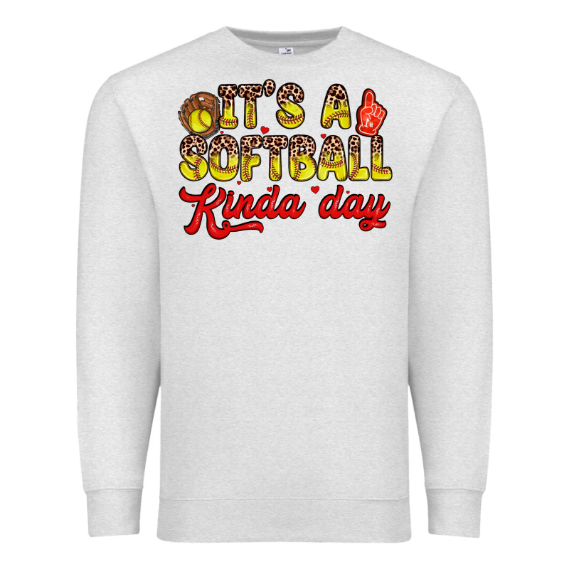 It S A Softball Kinda Day Premium Sweatshirt by Zillion Design Studio | Teevron